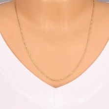 Goldkette - drei ovale Glieder, ein längliches Glied, glänzend, 545 mm