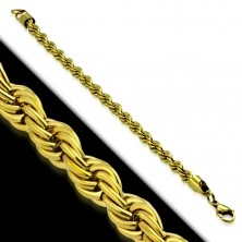 Goldfarbene Armkette aus Chirurgenstahl, Kette mit Muster gedrehten Seils