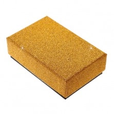 Geschenkschachtel für Set oder Collier - glitzernde goldfarbene Oberfläche