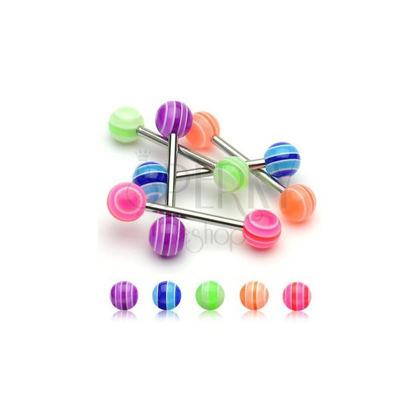 Zungenpiercing - UV Multicolor Ball