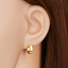 Ohrringe aus 14K Gelbgold - kleine glänzende Creolen