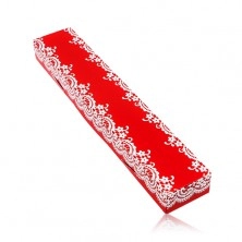 Geschenkschachtel in roter Farbe, für Kette oder Armkette, weiße Spitze