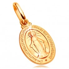14K Gelbgoldanhänger - ovales Medaillon mit Jungfrau Maria