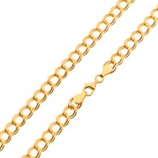 Halskette in 14K Gelbgold - ellipsenförmige Doppelglieder, 500 mm