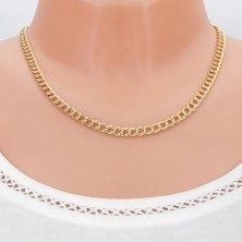 Halskette in 14K Gelbgold - ellipsenförmige Doppelglieder, 500 mm