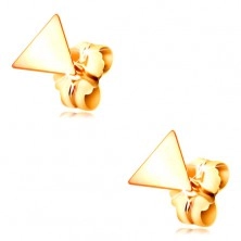 585 Gelbgold Ohrringe – glänzende glatte Dreiecke, Ohrsteckerverschluss