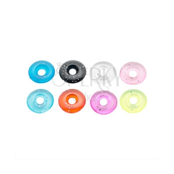 Farbiger Acryl-Kreis mit Glittern - Anhänger für Piercing
