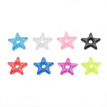 Anhänger für Piercing - Farbiger Acryl-Stern mit Glittern 