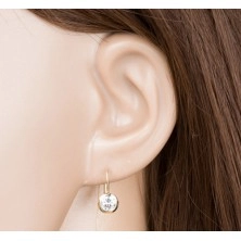 585 Gold Ohrringe – geschliffener klarer Zirkon in einer glänzenden Fassung, 5 mm