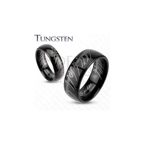 Tungstenring - schlichter Trauring in Schwarz, Herr der Ringe, 6 mm