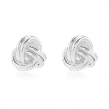 925 Silber Ohrringe, glänzender Knoten aus geflochtenen Kreisen, Ohrstecker
