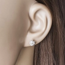 925 Silber Ohrringe, glänzender Knoten aus geflochtenen Kreisen, Ohrstecker