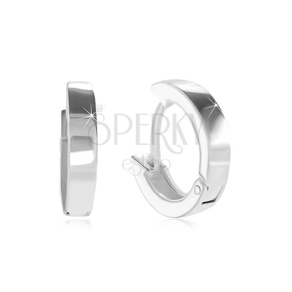 925 Silber Creolen mit Klappverschluss - kleine Kreise, glänzende und glatte Oberfläche