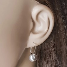 925 Silber Ohrringe, glänzende und glatte Halbkugel, 10 mm