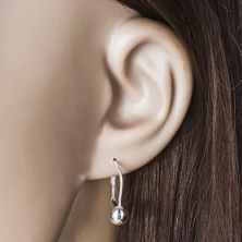 925 Silber Ohrringe, glänzende und glatte Halbkugel, 6 mm