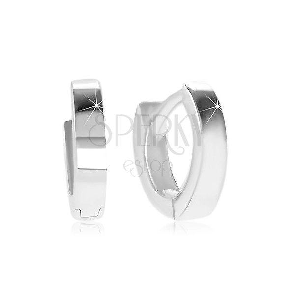 925 Silber Ohrringe mit Klappverschluss - kleine Kreise mit glatter und glänzender Oberfläche