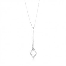925 Silber Halskette, Rhombus-Kontur an einer Kette hängend