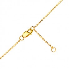14K Gold Armband - zarte glitzernde Kette, Mondsichel mit Zirkonen besetzt