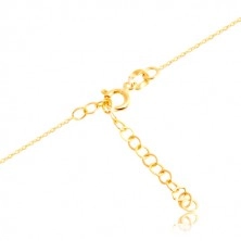 Halskette aus 585 Gelbgold - Eule Symbol der Weisheit, glitzernde dünne Kette