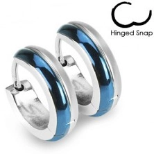Silber-blaue Edelstahlohrringe in runder Form