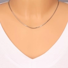 14K Weißgold Halskette - dicht angeordnete Glieder, Schlangenhaut Muster, 450 mm