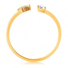 Ring aus 375 Gelbgold - glänzende Schiene mit Herzumriss und klarem Zirkon