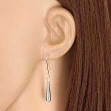 Hängende Ohrringe - Tropfen mit glänzender Oberfläche, 925 Silber