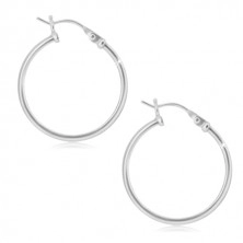925 Silber Ohrringe - Kreise mit glänzender Oberfläche, französischer Verschluss