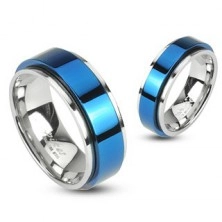 Drehbarer Ring aus Stahl in blauer Farbe