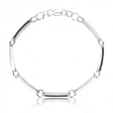 Armband aus 925 Silber - schmale glänzende Glieder durch Ringe verbunden