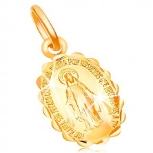 18K Gelbgoldanhänger - beiderseitiges Medaillon mit Jungfrau Maria