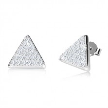 Dreier-Set, 925 Silber - gleichseitiges Dreieck mit Zirkonen, Kette