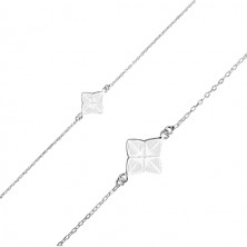 Armband aus 925 Silber - vierzackiger Stern mit Glasur in weißer Farbe, geometrisches Motiv