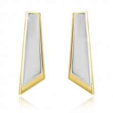 925 Silber Ohrringe - asymmetrische Vierecke in goldener und silberner Farbe