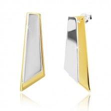 925 Silber Ohrringe - asymmetrische Vierecke in goldener und silberner Farbe