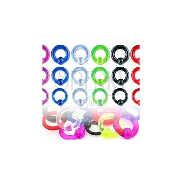 Akryl UV Piercing – Ring mit einer Kugel mit einer glatten Oberfläche