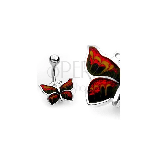 Bauchnabelpiercing – glitzernder Schmetterling