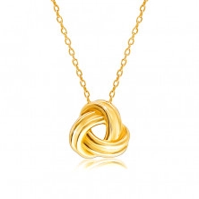 375 Gold Halskette – glänzendes dreifaches Geflecht mit einem Ausschnitt in der Mitte