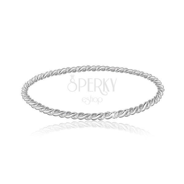 Armband aus 925 Silber in silberner Farbe – zwei ineinander verschlungene Streifen