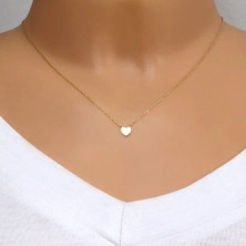 14K Gold Halskette – flaches Herz, rechtwinklig zueinander verbundene ovale Glieder