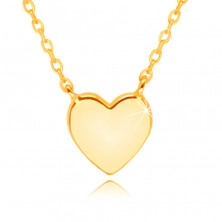 14K Gold Halskette – flaches Herz, rechtwinklig zueinander verbundene ovale Glieder