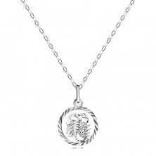 Halskette - Kette und Anhänger des Sternzeichens SKORPION, Silber 925