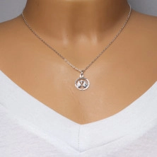 Halskette aus Silber 925, Kette und Sternzeichen "WAAGE"
