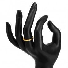 585 Gelbgold Diamantring – glänzende Ringschiene, drei glitzernde Brillanten