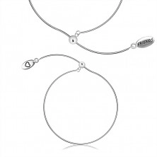 925 Silber Armband, zum Überziehen – Schlangenkette, ovale Platte mit der Aufschrift “FRIENDS”