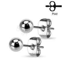 Stahl Kugel Ohrringe, Ohrsteckerverschluss, verschiedene Farben, 2 mm