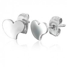 Silberfarbene Ohrstecker aus Stahl - unregelmäßige Herzen