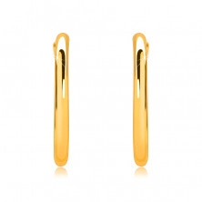 Gold Creolen in 9K Gold - dünne abgerundete Ringschiene, glänzende Oberfläche, 15 mm