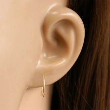 Ohrringe aus 375 Gelbgold – feine Reifen, glänzende abgerundete Oberfläche, 12 mm