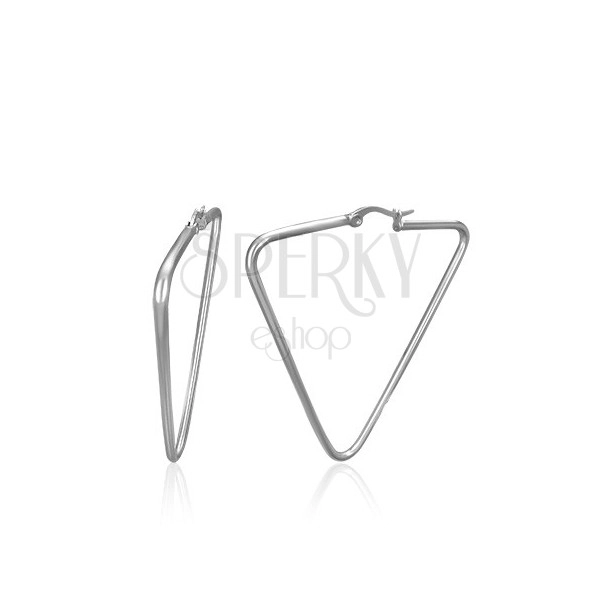 Ohrringe aus 316L Stahl - Dreiecke, silberne Farbe, 30 mm